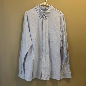 Merona, Men's Long Sleeve Dress Shirt, Size: XL Color: Blue/White